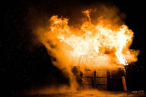 Aviation fuel tanker overturns, triggers explosion