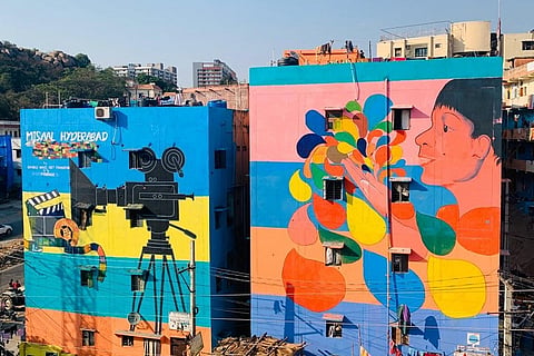 Slum in Hyderabad's Filmnagar gets complete makeover with art