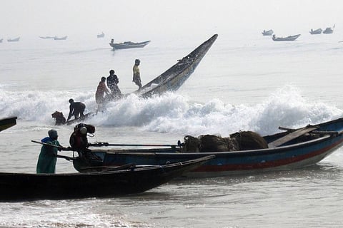 Fishing boats in the sea