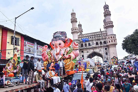 Ganesh Chaturthi idol immersion procession: Massive security in Hyderabad for Ganesh idol immersion, traffic diversions in place 