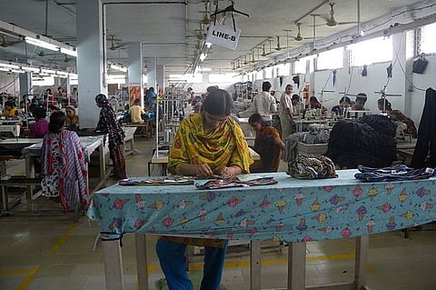 Workers at a garment factory