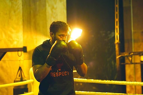 Varun Tej as boxer. Image from sets of Ghani. 