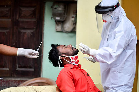 Sample being taken for COVID-19 testing 