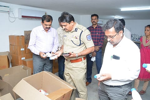 Duplicate hand sanitiser manufacturing unit busted in Hyderabad, 6 held