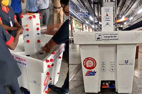 Hands-free wash kiosk
