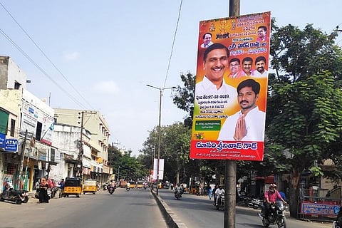 TRS leader booked for putting up Telangana Min Harish Rao flex board in Hyderabad
