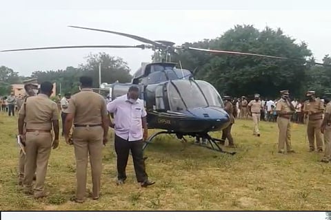Helicopter that landed on an agricultural land in TN village