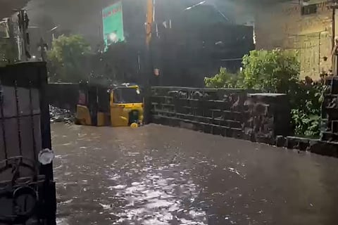 Representative image of a flooded street in Hyderabad