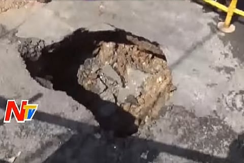 Hyderabad witnesses another cave-in on Minister Road, fifth one in a year 