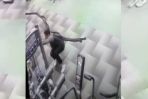 Vishal collapsing in a gym