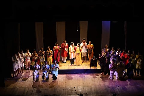The play Asamarthudu being performed at Ravindra Bharati, Hyderabad