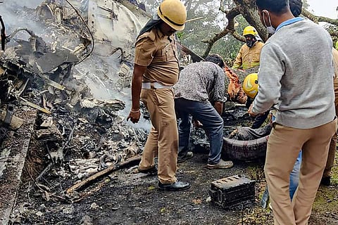 Rescue officials at IAF chopper crash site near Coonoor: Probe report likely to be submitted next week