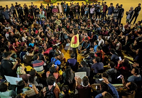 Protests held at university campuses across Bengaluru condemning violence at JNU