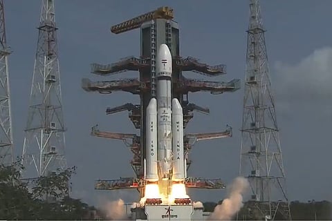 Launch of ISRO's LVM-3 rocket at Sriharikota