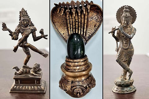 Some of the idols retrieved by the Tamil Nadu idol wing 