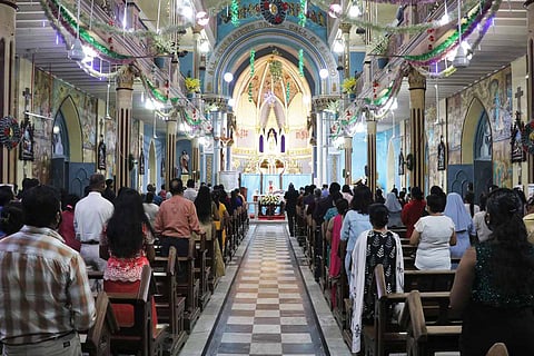 Representative image of worshippers in church 