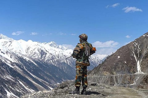 An Army Jawan on border vigil at Ladakh 