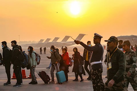 Indians returning from Ukraine at the Hindon Air Force Station: Reaching the border was onerous, Indian govt didn’t ‘evacuate’ us: Ukraine returnees 
