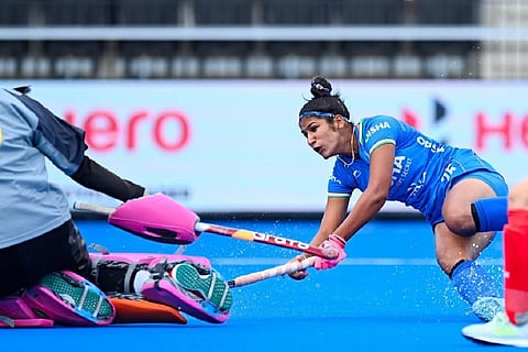 Indian women's hockey team register stunning 7-0 win over South Africa.