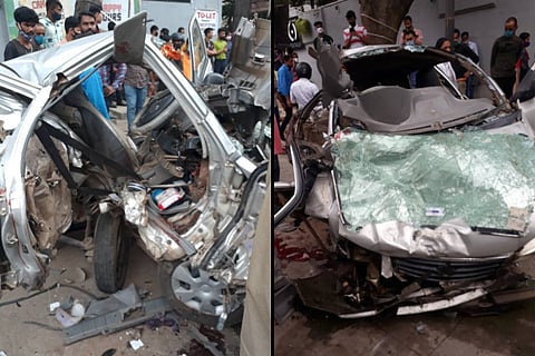 Collage of two cars involved in the Indiranagar accident