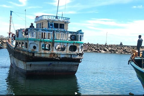 Iranian trawler caught by Indian Coast Guard off the coast of Andaman islands