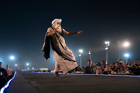 Jaggi Vasudev in an event at the Isha Foundation