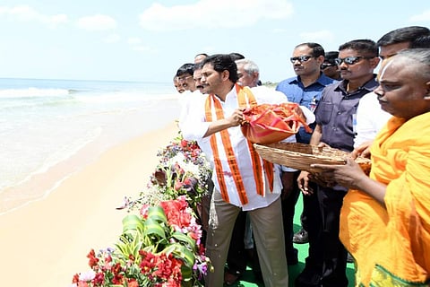 CM Jagan lays foundation for Ramayapatnam port in Andhra’s Nellore district 