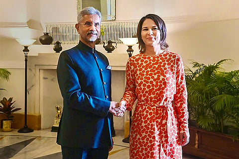 An image of S Jaishankar and Annalena Baerbock