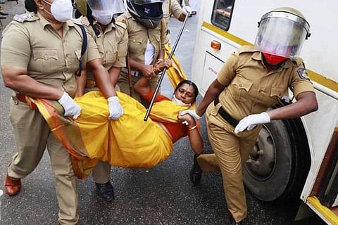 Protest demanding resignation of Minister KT Jaleel