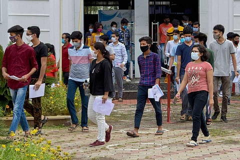 Students walking out of an exam centre: Telangana EAMCET results announced