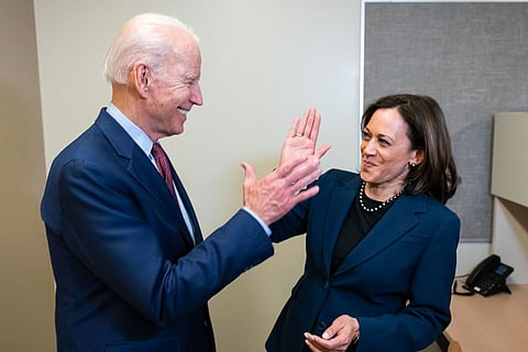 File photo of Joe Biden and Kamala Harris