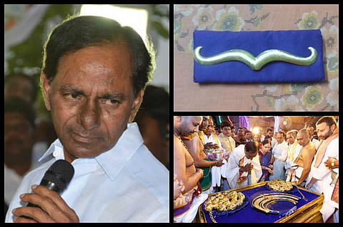 KCR continues 'thanksgiving' trip despite criticism: Gifts ‘gold moustache’ to Telangana temple