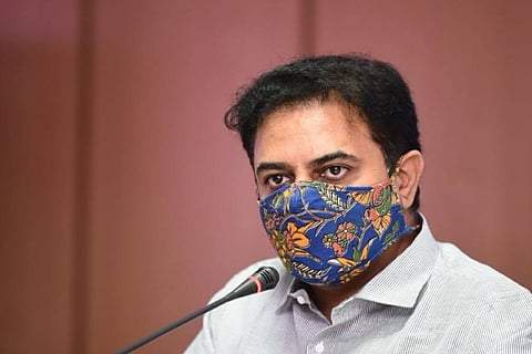 KT Rama Rao speaking at a meeting