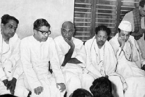 Kamaraj with Karunanidhi 