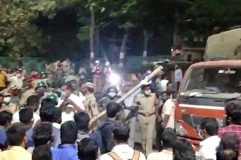 Tension in Hyderabad's Karmanghat as cow vigilantes protest cattle transportation