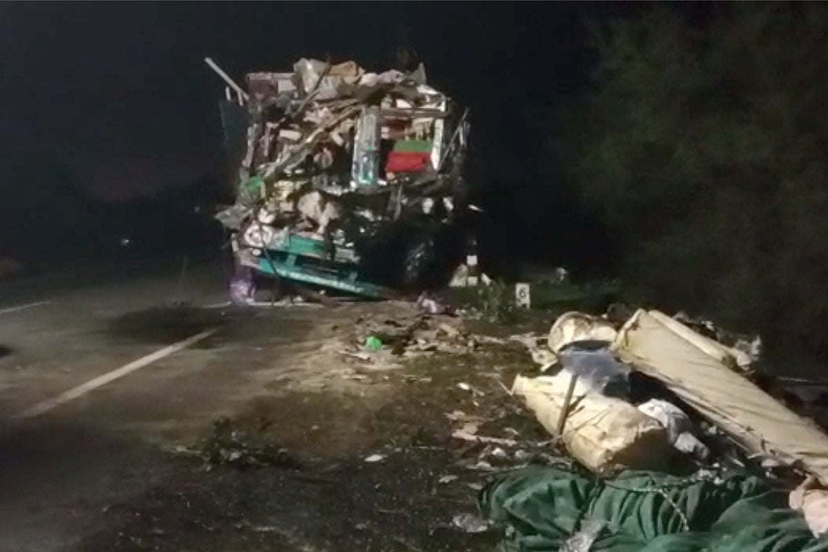 Nine killed, 25 injured in Karnataka after truck collides with bus