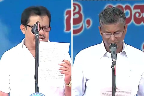 Cabinet ministers Zameer Ahmed and Sathish Jarkiholi