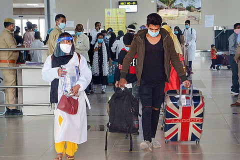 Passengers arriving at airport