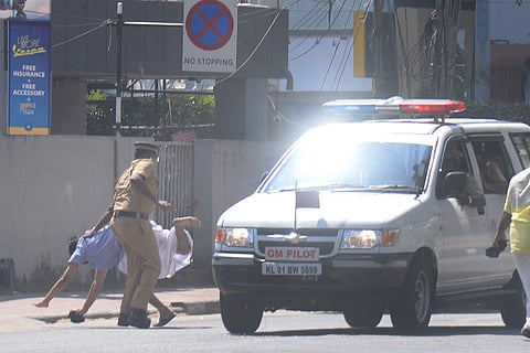 Four protesting Congress workers hit and injured by Kerala CM's convoy