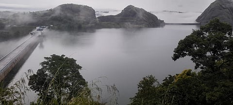 An aerial view of Idukki reservoir