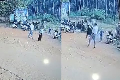 CCTV footage shot of the man attacking the girl