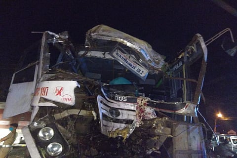 Damaged Kerala RTC Bus