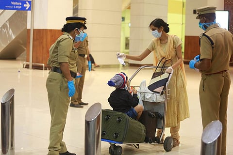 Kerala police on COVID-19 preventive duty