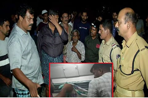 Police after a man allegedly set fire to a co-passenger on a Kerala train