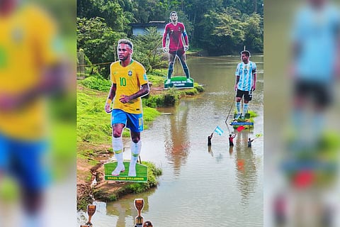 Image of football player cutouts in Kerala