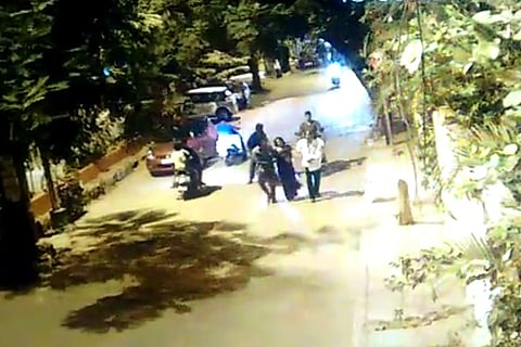 Shocking CCTV footage shows two men dragging a woman on a Hyderabad road, but no one helped