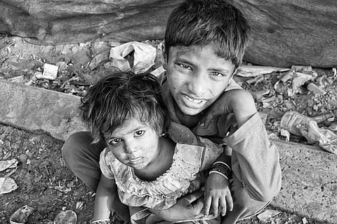 Children near a street 