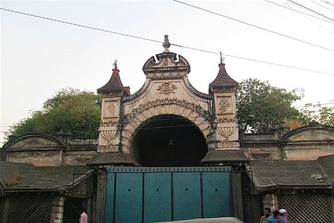 File photo of the King Kothi palace in Hyderabad which is allegedly being demolished