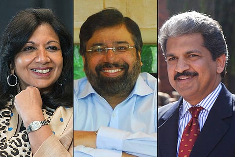 Kiran Shaw, Harsh Goenka, Anand Mahindra, 
