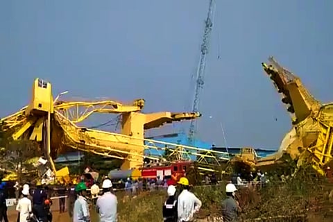 One killed, 10 injured as heavy-duty cranes collapse at Andhra’s Kakinada port 
